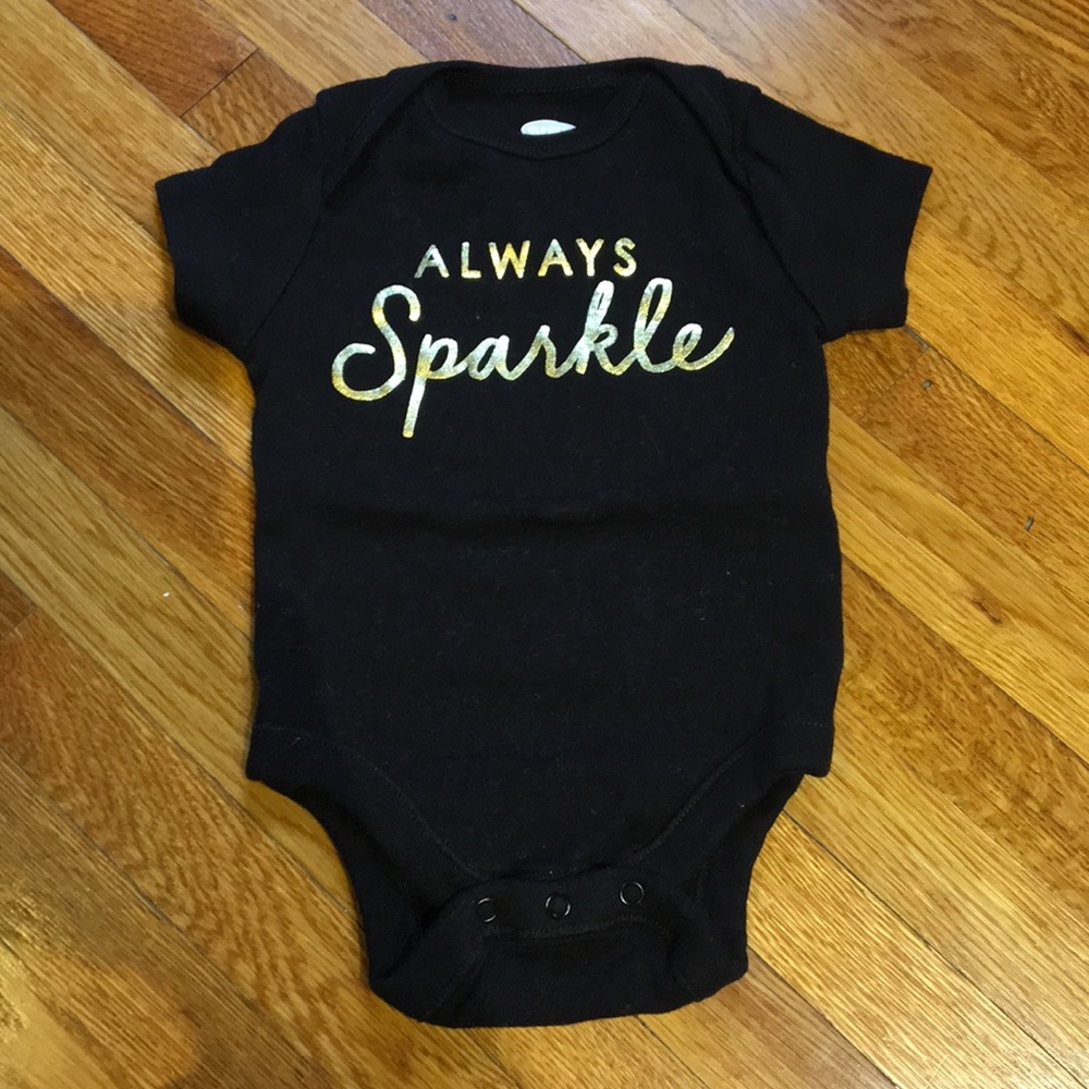 Black Onesie with Gold Lettering 0-3